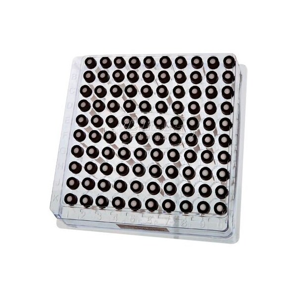 Cp Lab Safety. Wheaton MicroLiter Amber Screw Thread Vial Kit Natural 9mm Cap PTFE/Silicone Pre-Cut 100pk 09-2235N-A - main